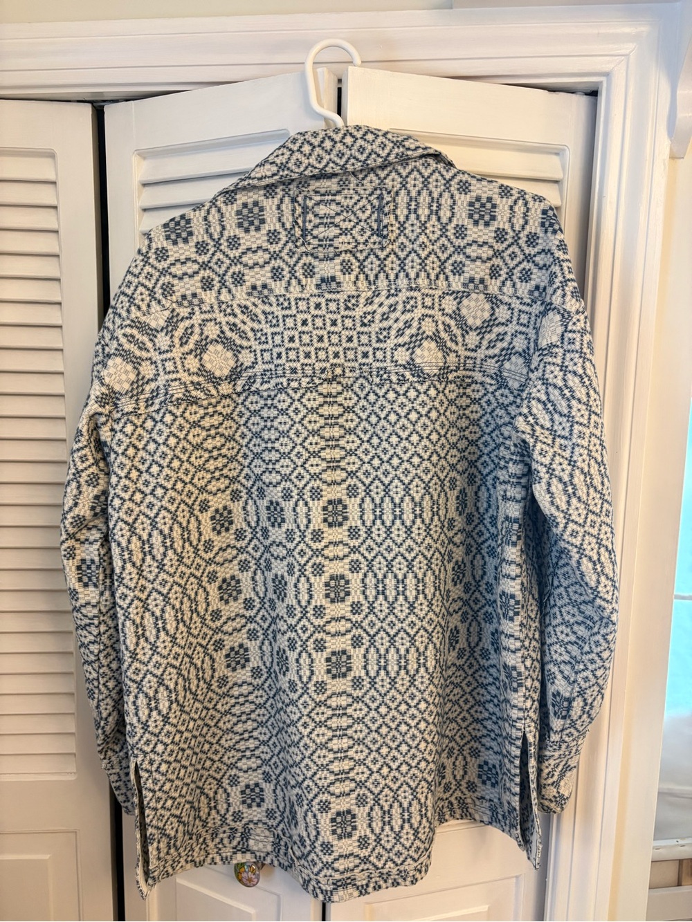 Free People So Long Summer Jacquard Buttondown Blue Combo Size Small - Picture 4 of 6